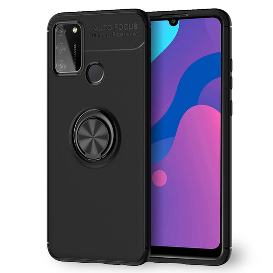 NALIA Ring Handyhülle kompatibel mit Honor 9A Hülle, TPU Silikon Cover mit 360-Grad Finger-Halter für magnetische KFZ-Halterung, Dünne Schutzhülle Phone Case Handy-Tasche Etui Bumper