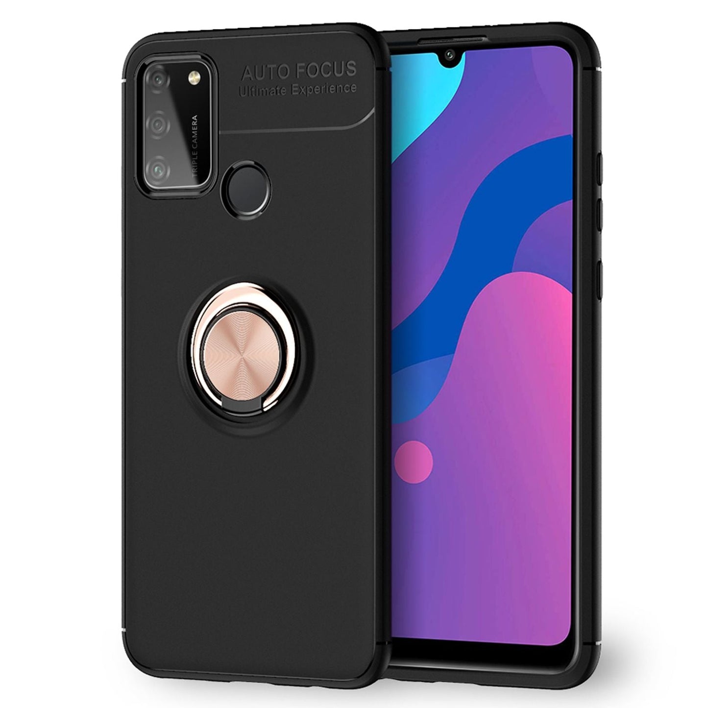 NALIA Ring Handyhülle kompatibel mit Honor 9A Hülle, TPU Silikon Cover mit 360-Grad Finger-Halter für magnetische KFZ-Halterung, Dünne Schutzhülle Phone Case Handy-Tasche Etui Bumper