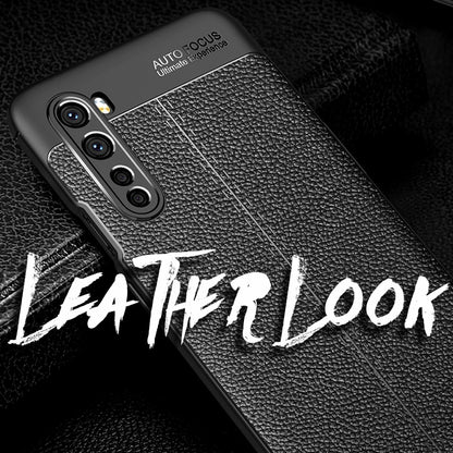NALIA Design Case kompatibel mit OnePlus Nord Hülle, Leder Look Stylische Handyhülle Stoßfeste Silikon Schutzhülle, Slim Phone Backcover Bumper Skin Dünne Handy-Tasche Cover Etui Kratzfest - Schwarz