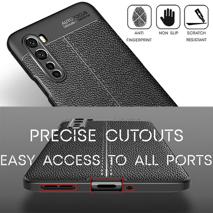 NALIA Design Case kompatibel mit OnePlus Nord Hülle, Leder Look Stylische Handyhülle Stoßfeste Silikon Schutzhülle, Slim Phone Backcover Bumper Skin Dünne Handy-Tasche Cover Etui Kratzfest - Schwarz
