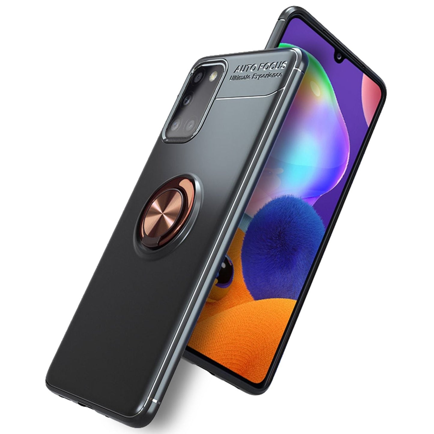 NALIA Ring Handyhülle kompatibel mit Samsung Galaxy A31 Hülle, Silikon Cover mit 360-Grad Finger-Halter für magnetische KFZ-Halterung, Schutzhülle Phone Case Handy-Tasche Etui Bumper