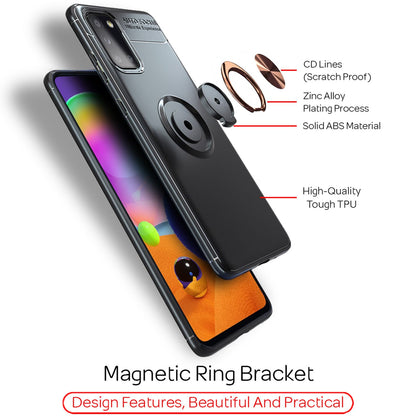 NALIA Ring Handyhülle kompatibel mit Samsung Galaxy A31 Hülle, Silikon Cover mit 360-Grad Finger-Halter für magnetische KFZ-Halterung, Schutzhülle Phone Case Handy-Tasche Etui Bumper
