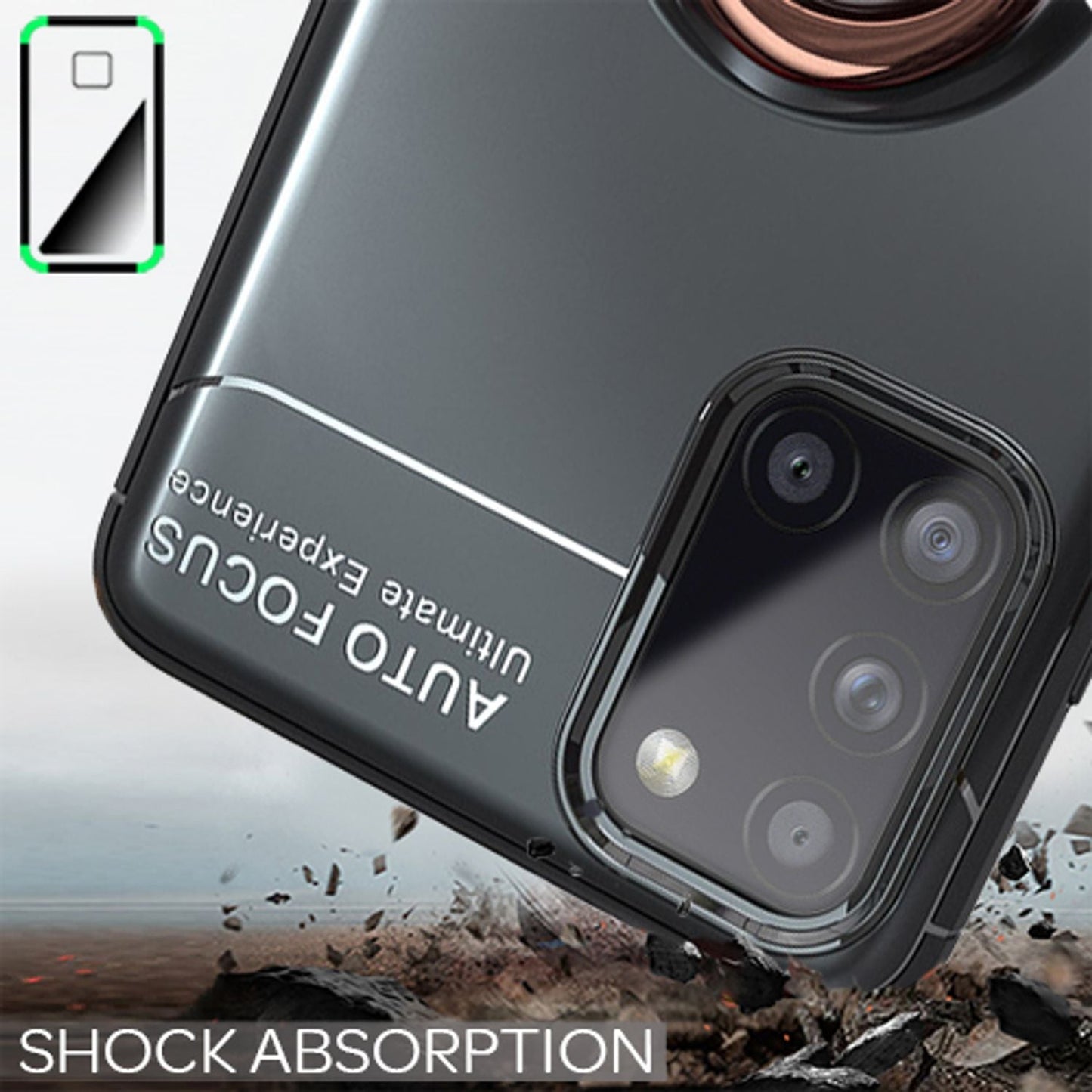 NALIA Ring Handyhülle kompatibel mit Samsung Galaxy A31 Hülle, Silikon Cover mit 360-Grad Finger-Halter für magnetische KFZ-Halterung, Schutzhülle Phone Case Handy-Tasche Etui Bumper