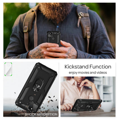 NALIA Panzerhülle für Google Pixel 5 – Ring-Ständer 360° & Magnet-Halterung Kompatibel – RINGDEFEND (Stoßfestes Outdoor Case) – Marke aus Berlin