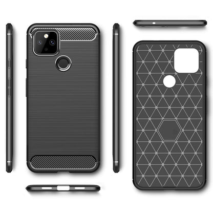 NALIA Silikonhülle für Google Pixel 5 – Rutschfest & Matt – VORTEX (Gebürstete Optik & Carbon Design) – Marke aus Berlin