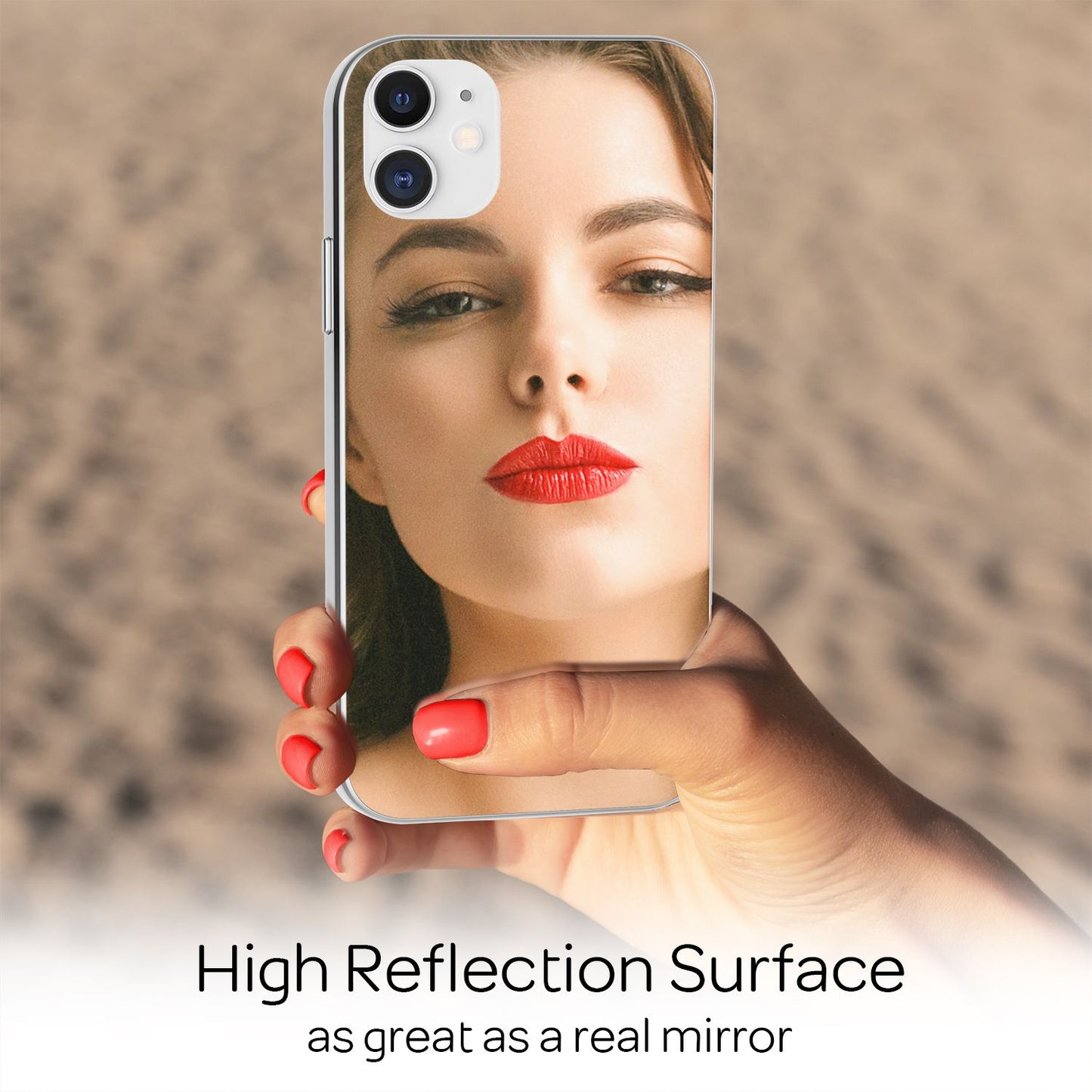 NALIA Spiegelhülle für iPhone 12 Mini – Echtes Glas (9H Spiegel & Kratzfest) – RAYN (Premium Hardcase & Silikon Bumper) – Marke aus Berlin