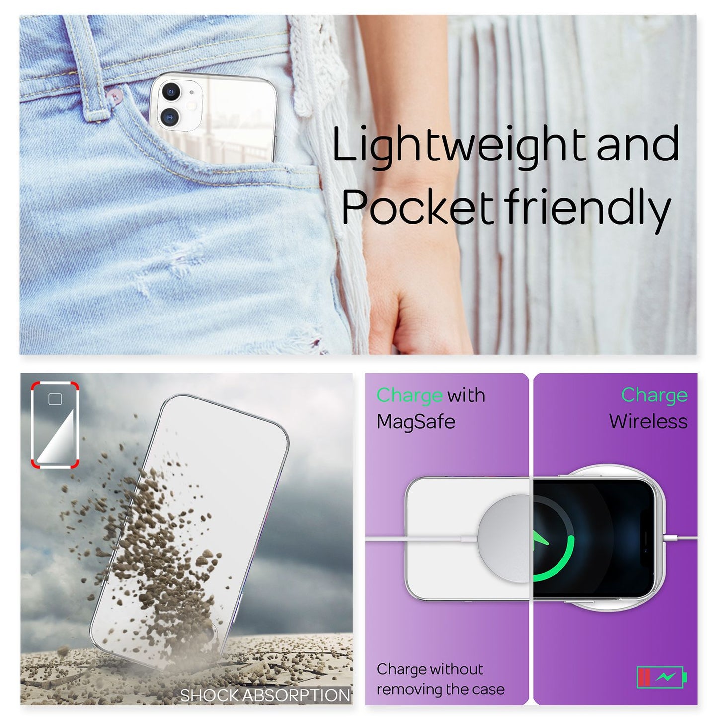 NALIA Spiegelhülle für iPhone 12 / 12 Pro – Echtes Glas (9H Spiegel & Kratzfest) – RAYN (Premium Hardcase & Silikon Bumper) – Marke aus Berlin