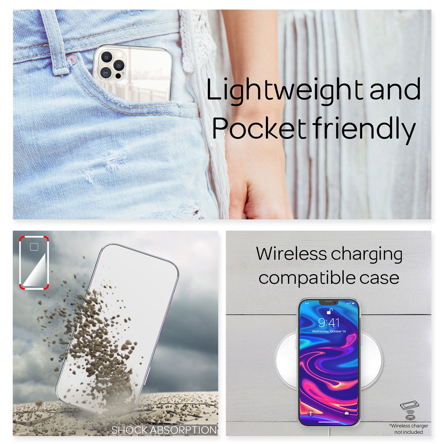 NALIA Spiegelhülle für iPhone 12 Pro Max – Echtes Glas (9H Spiegel & Kratzfest) – RAYN (Premium Hardcase & Silikon Bumper) – Marke aus Berlin