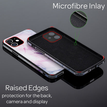 NALIA Hartglas Cover kompatibel mit iPhone 12 Mini Hülle,  Marmor Design Hard-Case aus 9H Tempered Glass & Silikon Bumper, Kratzfeste Handyhülle Phone Schutzhülle Handy-Tasche
