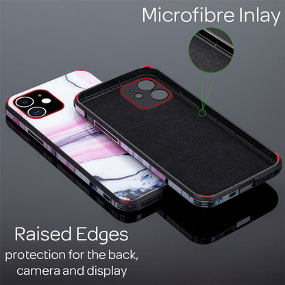 NALIA Hartglas Cover kompatibel mit iPhone 12 Mini Hülle,  Marmor Design Hard-Case aus 9H Tempered Glass & Silikon Bumper, Kratzfeste Handyhülle Phone Schutzhülle Handy-Tasche