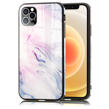 NALIA Marmor Glas Case für iPhone 12 Pro Max – Kratzfestes 9H Echtglas – MARBELLE (Silikon Bumper & Grip) – Marke aus Berlin