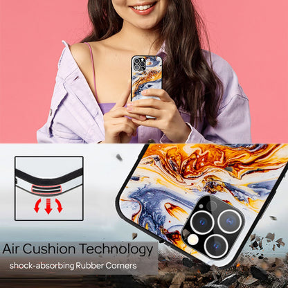 NALIA Marmor Glas Case für iPhone 12 Pro Max – Kratzfestes 9H Echtglas – MARBELLE (Silikon Bumper & Grip) – Marke aus Berlin