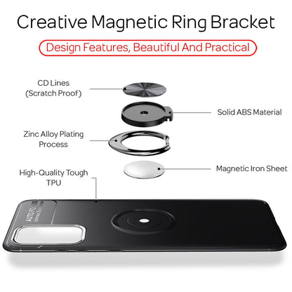 NALIA Ring Handyhülle kompatibel mit Samsung Galaxy S20 FE Hülle, Silikon Cover mit 360-Grad Finger-Halter für magnetische KFZ-Halterung, Schutzhülle Phone Case Handy-Tasche Bumper
