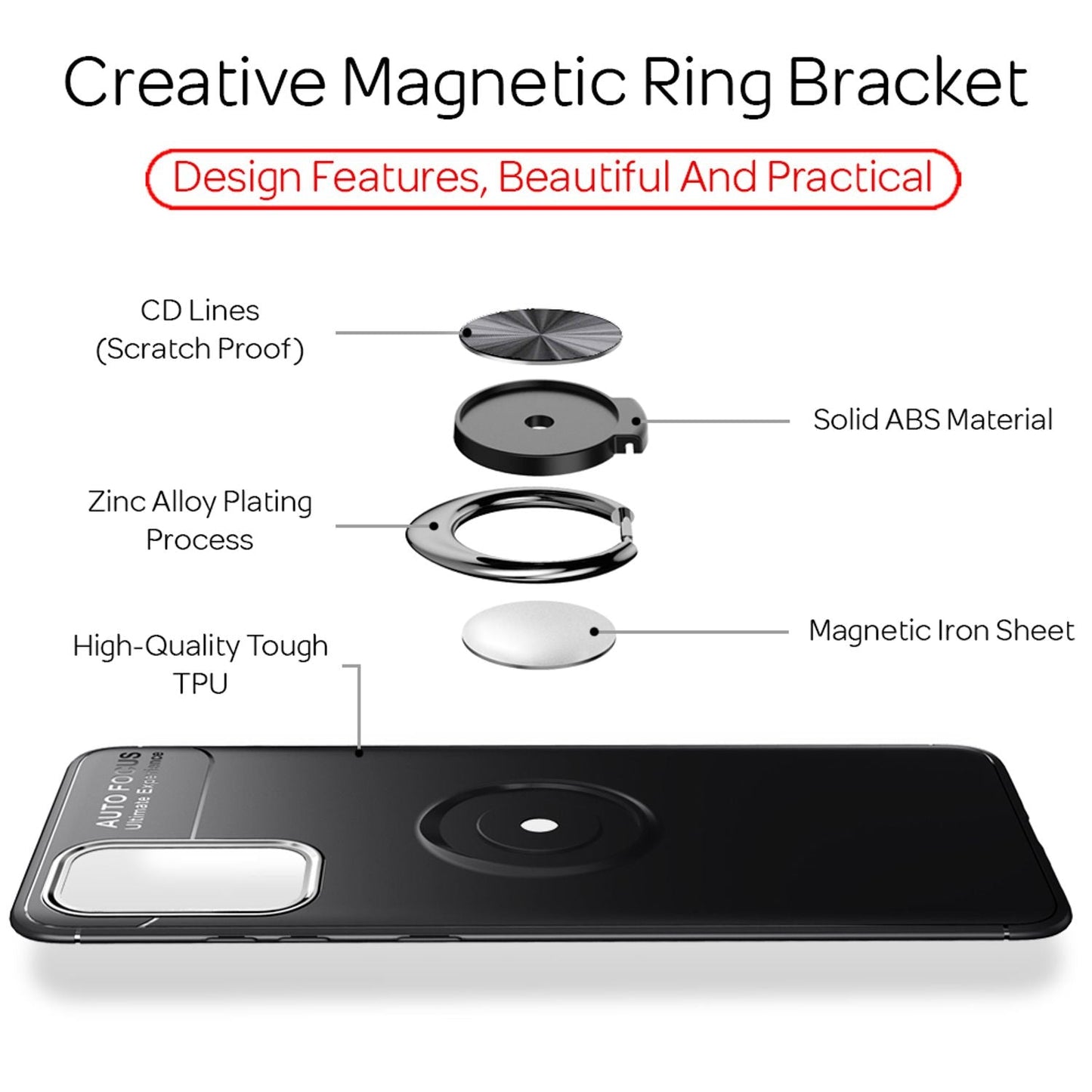 NALIA Ring Handyhülle kompatibel mit Samsung Galaxy S20 FE Hülle, Silikon Cover mit 360-Grad Finger-Halter für magnetische KFZ-Halterung, Schutzhülle Phone Case Handy-Tasche Bumper