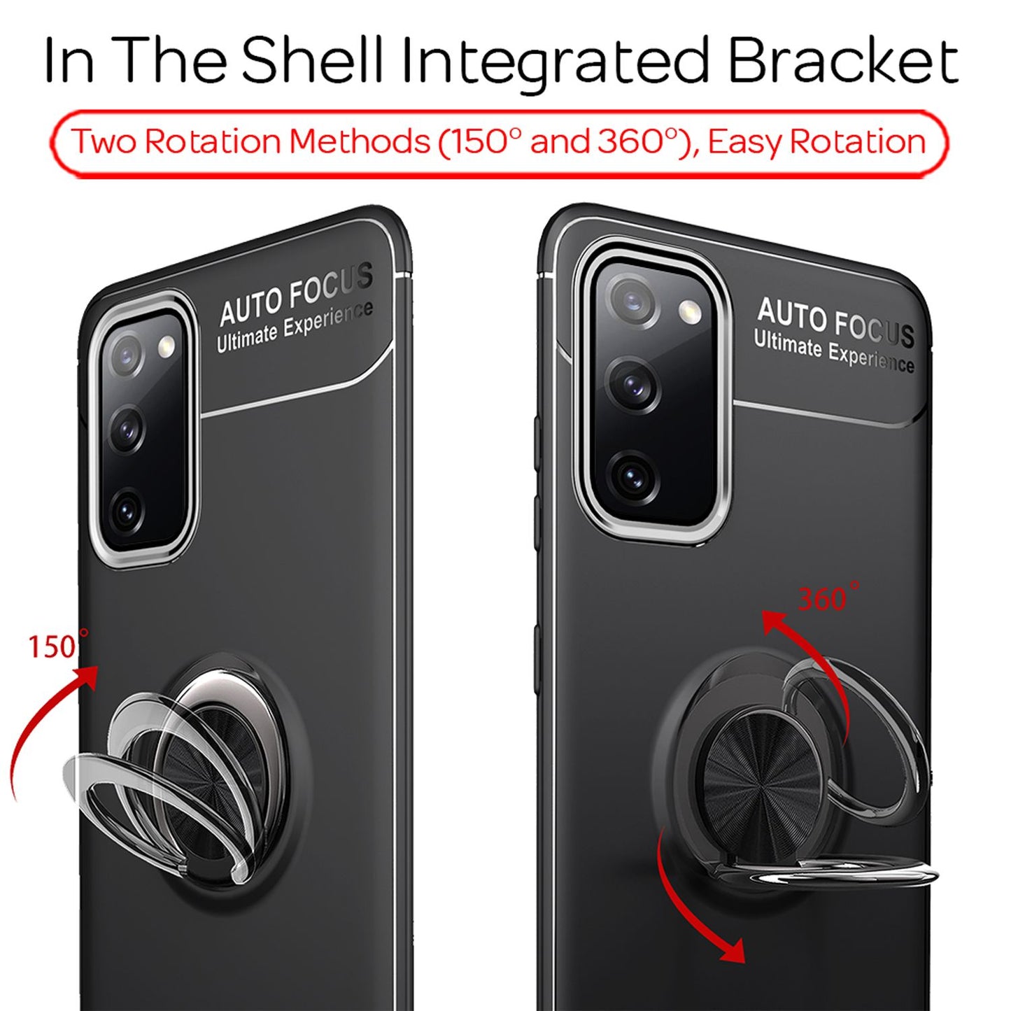 NALIA Ring Handyhülle kompatibel mit Samsung Galaxy S20 FE Hülle, Silikon Cover mit 360-Grad Finger-Halter für magnetische KFZ-Halterung, Schutzhülle Phone Case Handy-Tasche Bumper