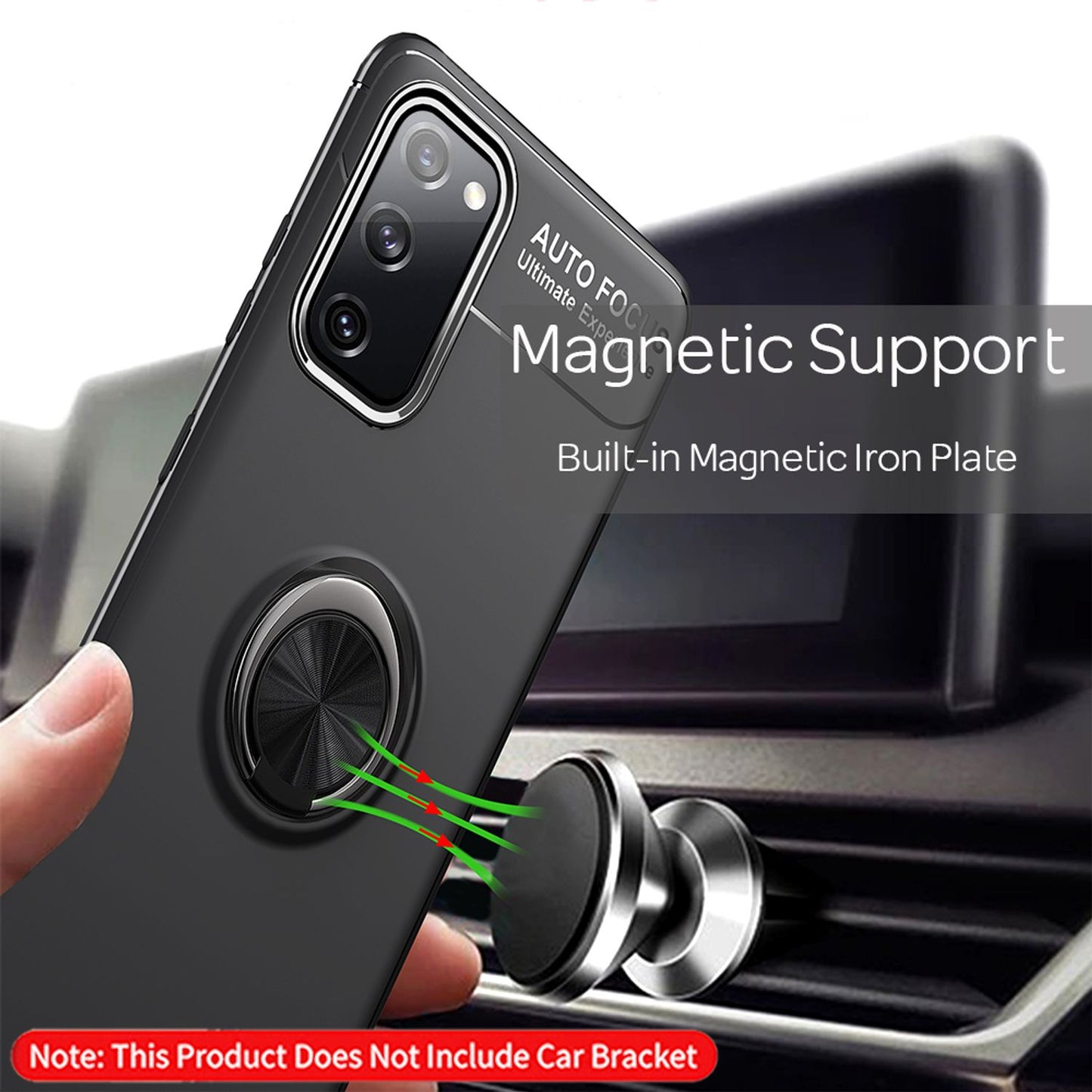 NALIA Ring Handyhülle kompatibel mit Samsung Galaxy S20 FE Hülle, Silikon Cover mit 360-Grad Finger-Halter für magnetische KFZ-Halterung, Schutzhülle Phone Case Handy-Tasche Bumper