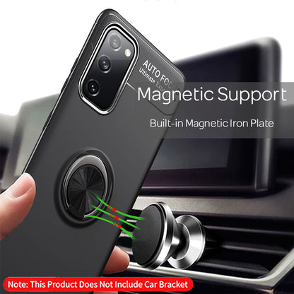 NALIA Ring Handyhülle kompatibel mit Samsung Galaxy S20 FE Hülle, Silikon Cover mit 360-Grad Finger-Halter für magnetische KFZ-Halterung, Schutzhülle Phone Case Handy-Tasche Bumper