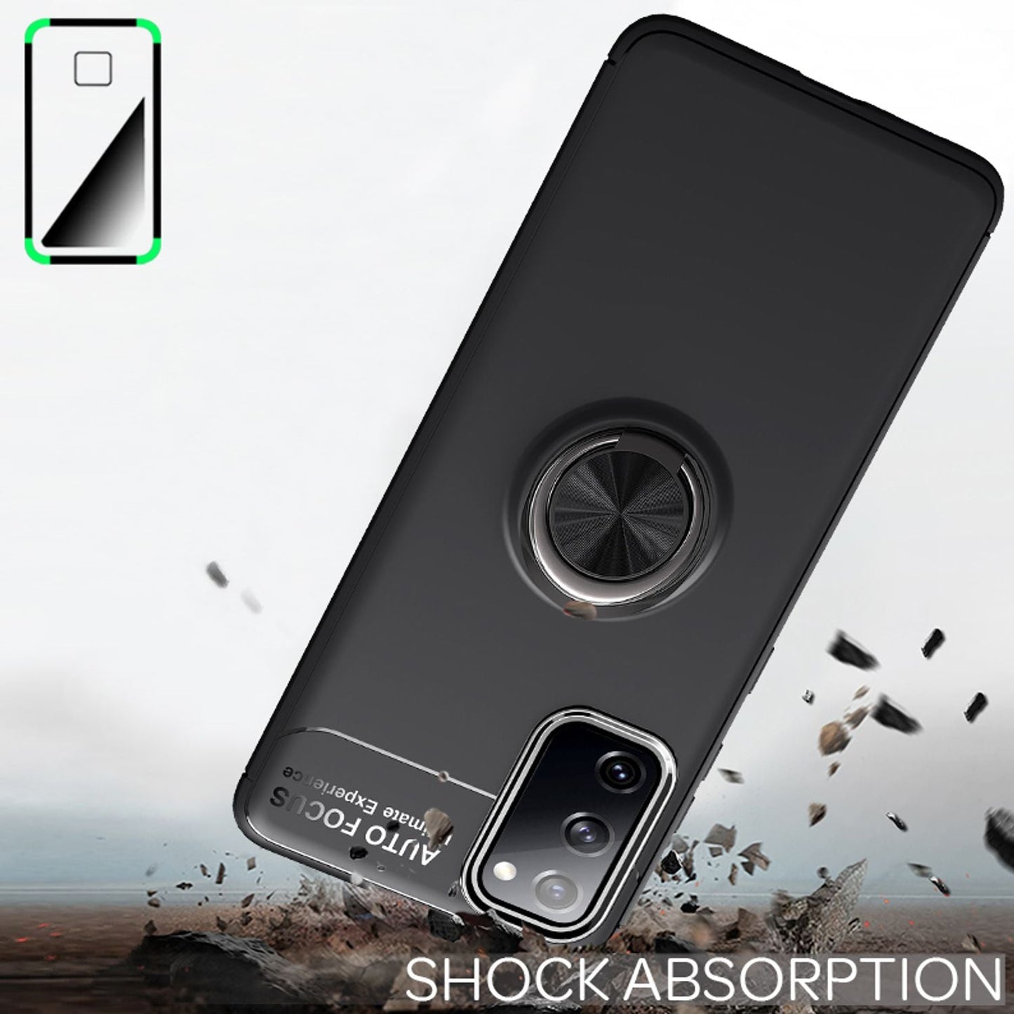 NALIA Ring Handyhülle kompatibel mit Samsung Galaxy S20 FE Hülle, Silikon Cover mit 360-Grad Finger-Halter für magnetische KFZ-Halterung, Schutzhülle Phone Case Handy-Tasche Bumper