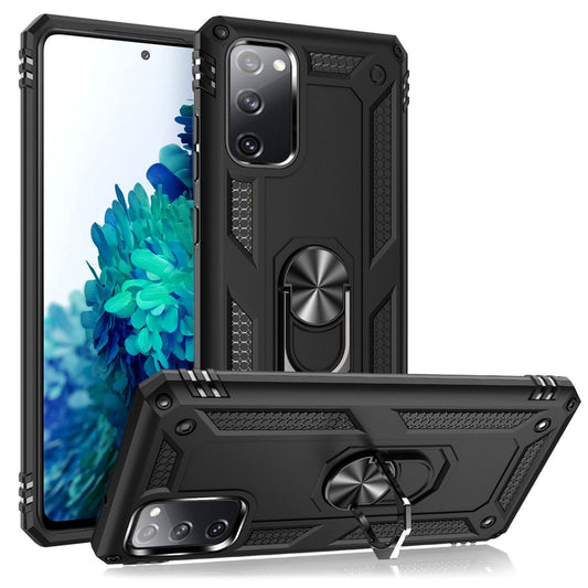 NALIA Panzerhülle für Samsung Galaxy S20 FE – Ring-Ständer 360° & Magnet-Halterung Kompatibel – RINGDEFEND (Stoßfestes Outdoor Case) – Marke aus Berlin