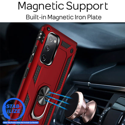 NALIA Panzerhülle für Samsung Galaxy S20 FE – Ring-Ständer 360° & Magnet-Halterung Kompatibel – RINGDEFEND (Stoßfestes Outdoor Case) – Marke aus Berlin