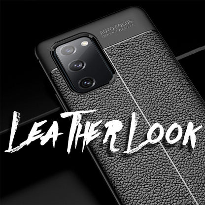 NALIA Design Case kompatibel mit Samsung Galaxy S20 FE Hülle, Leder Look Stylische Handyhülle Stoßfeste Silikon Schutzhülle, Slim Phone Backcover Dünne Handy-Tasche Cover Bumper Kratzfest - Schwarz