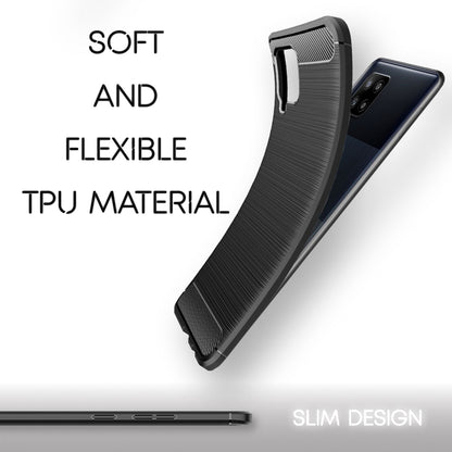 NALIA Design Case kompatibel mit Samsung Galaxy A42 5G Hülle, Carbon Look Stylische Handyhülle Stoßfeste Silikon Schutzhülle, Dünne Handy-Tasche Phone Cover Bumper Soft Skin TPU Kratzfest - Schwarz