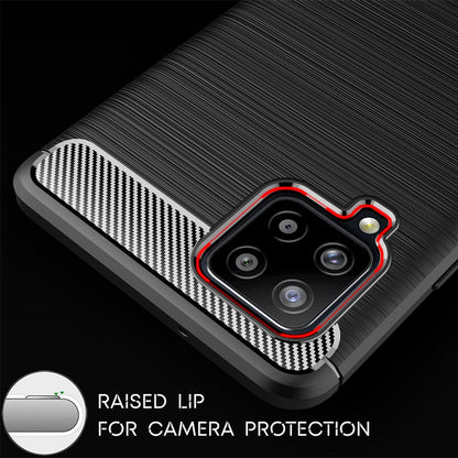 NALIA Design Case kompatibel mit Samsung Galaxy A42 5G Hülle, Carbon Look Stylische Handyhülle Stoßfeste Silikon Schutzhülle, Dünne Handy-Tasche Phone Cover Bumper Soft Skin TPU Kratzfest - Schwarz