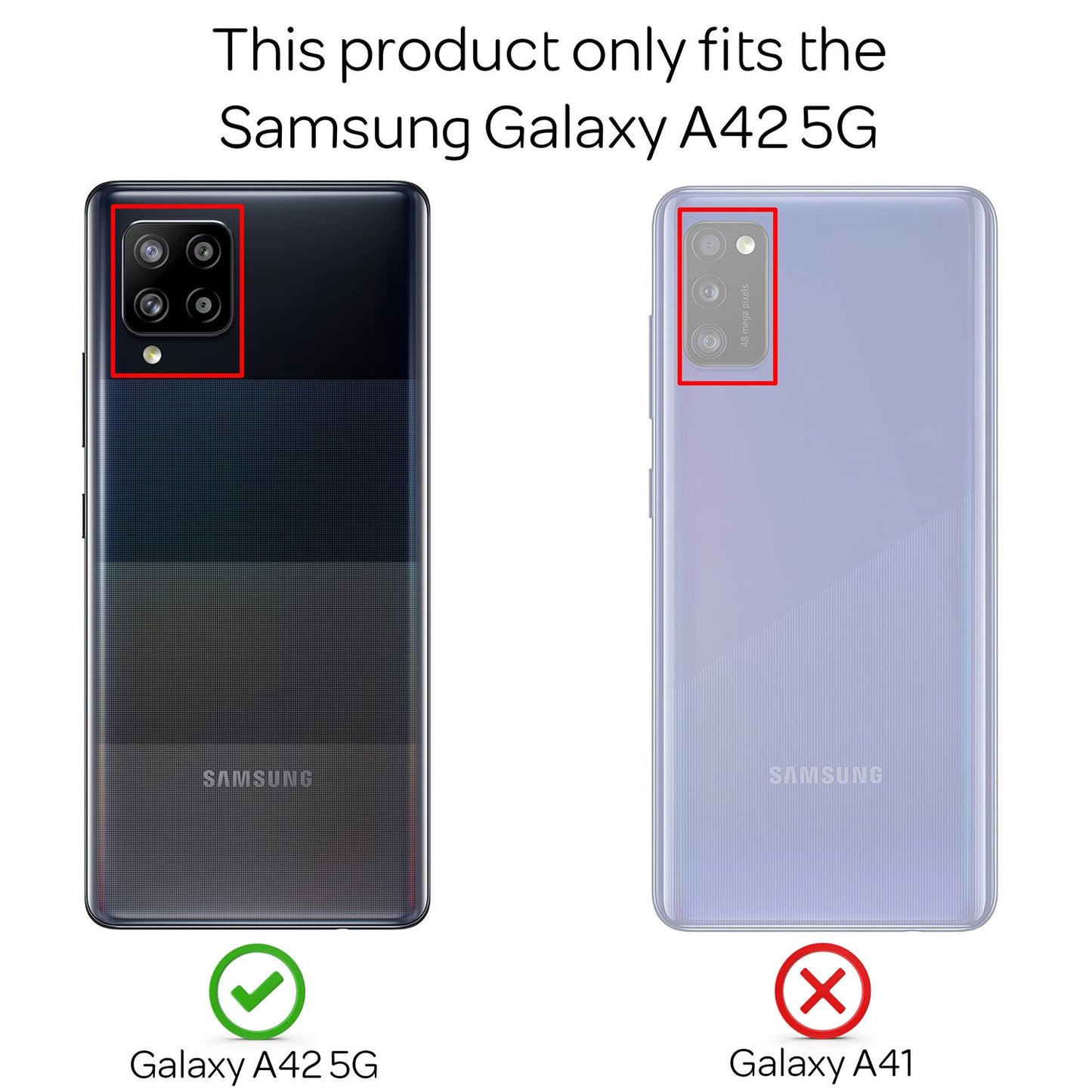 NALIA Transparente Hülle für Samsung Galaxy A42 5G – Harte Rückseite & Silikon Rand – IGNITE (Stoßfeste Handyhülle & Verstärkte Ecken) – Marke aus Berlin