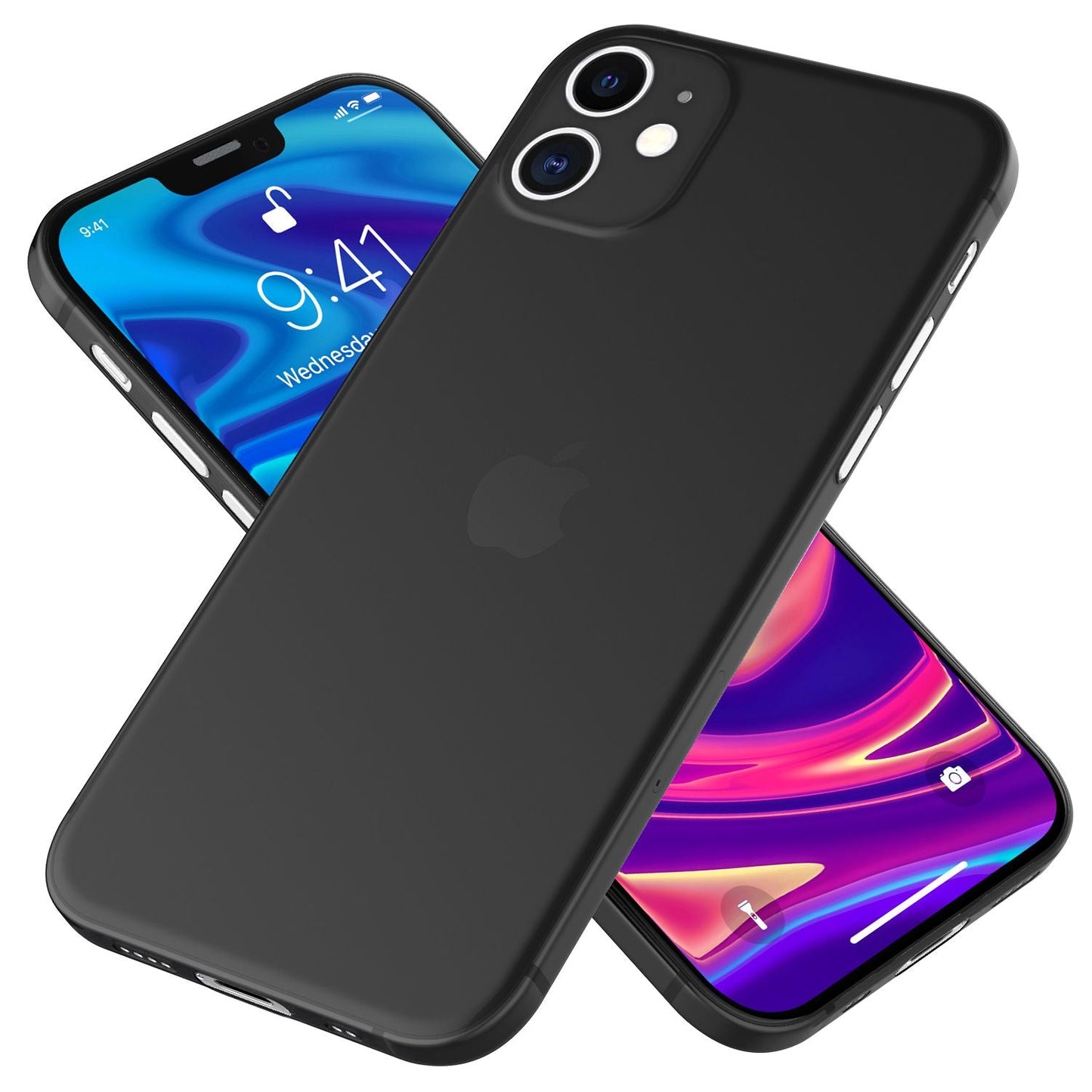 NALIA Ultra Slim Hardcase für iPhone 12 Mini – Matt-Transparent & 0.3mm Dünn – PHANTOM (Hauchdünnes Cover & Kamera-Vollschutz) – Marke aus Berlin
