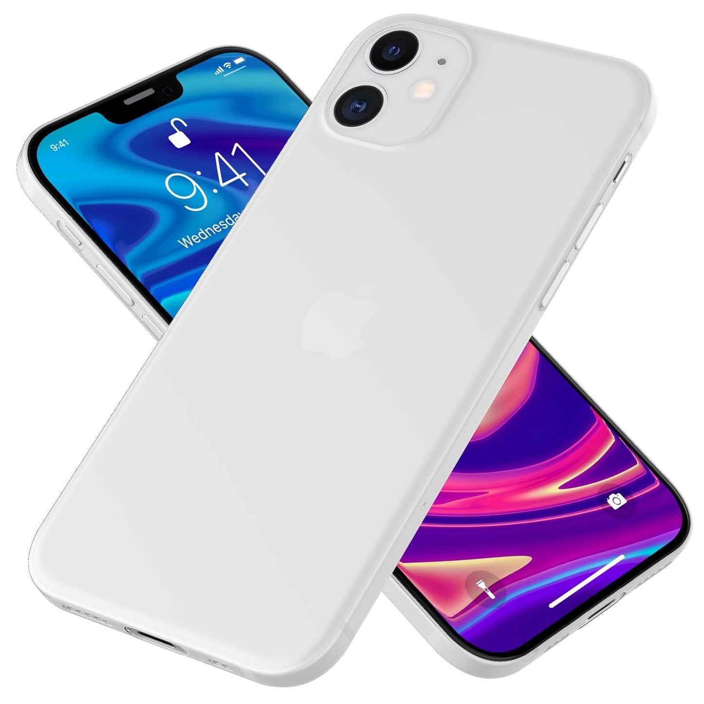 NALIA Ultra Slim Hardcase für iPhone 12 Mini – Matt-Transparent & 0.3mm Dünn – PHANTOM (Hauchdünnes Cover & Kamera-Vollschutz) – Marke aus Berlin