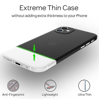 NALIA Ultra Slim Hardcase für iPhone 12 Mini – Matt-Transparent & 0.3mm Dünn – PHANTOM (Hauchdünnes Cover & Kamera-Vollschutz) – Marke aus Berlin