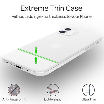 NALIA Ultra Slim Hardcase für iPhone 12 Mini – Matt-Transparent & 0.3mm Dünn – PHANTOM (Hauchdünnes Cover & Kamera-Vollschutz) – Marke aus Berlin