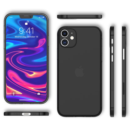 NALIA Ultra Slim Hardcase für iPhone 12 Mini – Matt-Transparent & 0.3mm Dünn – PHANTOM (Hauchdünnes Cover & Kamera-Vollschutz) – Marke aus Berlin