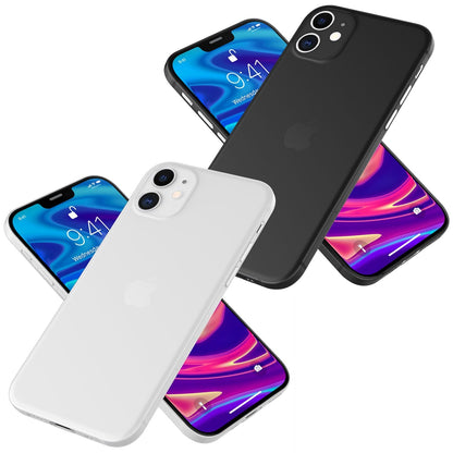 NALIA Ultra Slim Hardcase für iPhone 12 Mini – Matt-Transparent & 0.3mm Dünn – PHANTOM (Hauchdünnes Cover & Kamera-Vollschutz) – Marke aus Berlin
