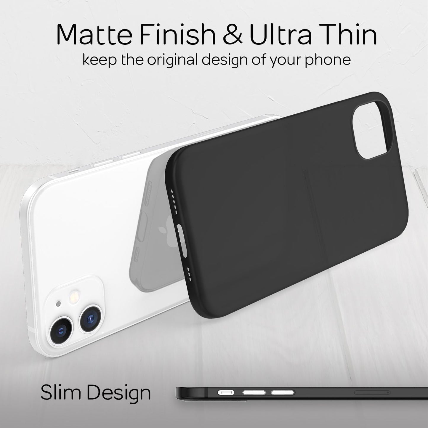 NALIA Ultra Slim Hardcase für iPhone 12 Pro – Matt-Transparent & 0.3mm Dünn – PHANTOM (Hauchdünnes Cover & Kamera-Vollschutz) – Marke aus Berlin