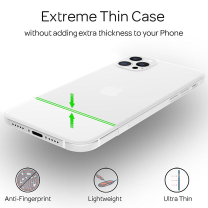 NALIA Ultra Slim Hardcase für iPhone 12 Pro – Matt-Transparent & 0.3mm Dünn – PHANTOM (Hauchdünnes Cover & Kamera-Vollschutz) – Marke aus Berlin
