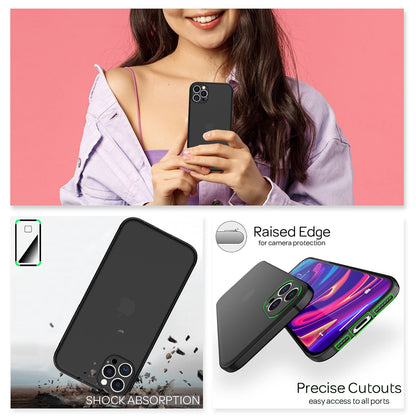 NALIA Ultra Slim Hardcase für iPhone 12 Pro – Matt-Transparent & 0.3mm Dünn – PHANTOM (Hauchdünnes Cover & Kamera-Vollschutz) – Marke aus Berlin