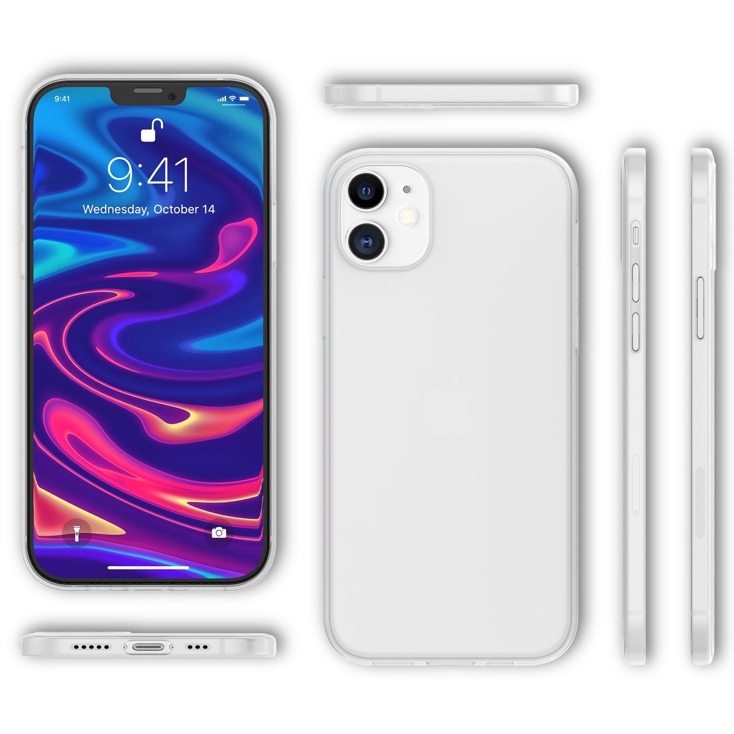 NALIA Ultra Slim Hardcase für iPhone 12 Pro – Matt-Transparent & 0.3mm Dünn – PHANTOM (Hauchdünnes Cover & Kamera-Vollschutz) – Marke aus Berlin