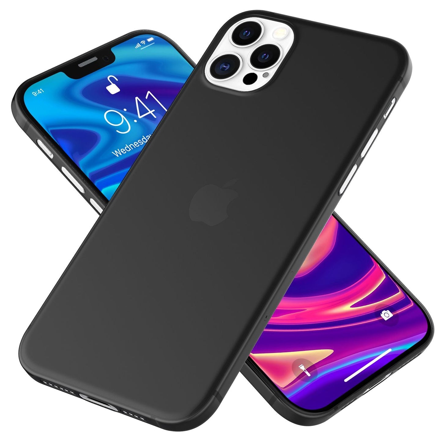 NALIA Ultra Slim Hardcase für iPhone 12 Pro Max – Matt-Transparent & 0.3mm Dünn – PHANTOM (Hauchdünnes Cover & Kamera-Vollschutz) – Marke aus Berlin