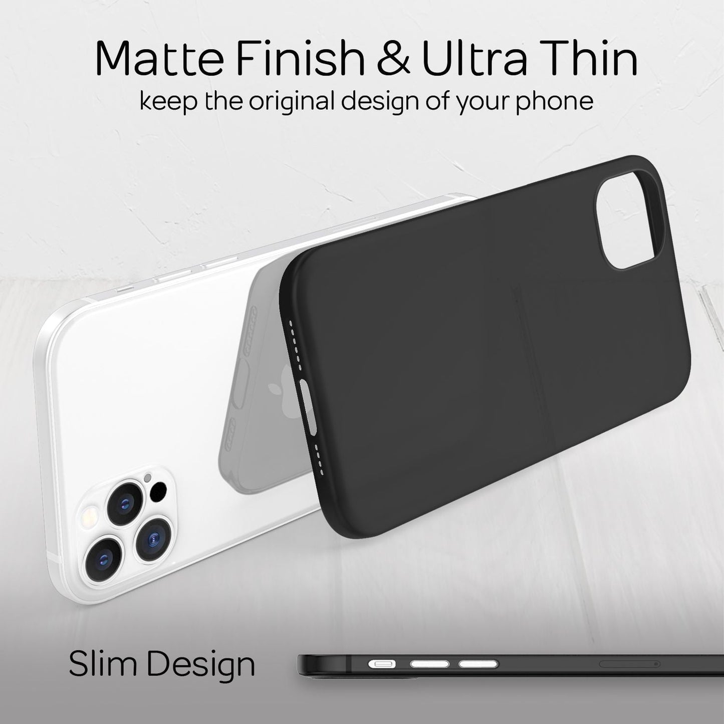 NALIA Ultra Slim Hardcase für iPhone 12 Pro Max – Matt-Transparent & 0.3mm Dünn – PHANTOM (Hauchdünnes Cover & Kamera-Vollschutz) – Marke aus Berlin