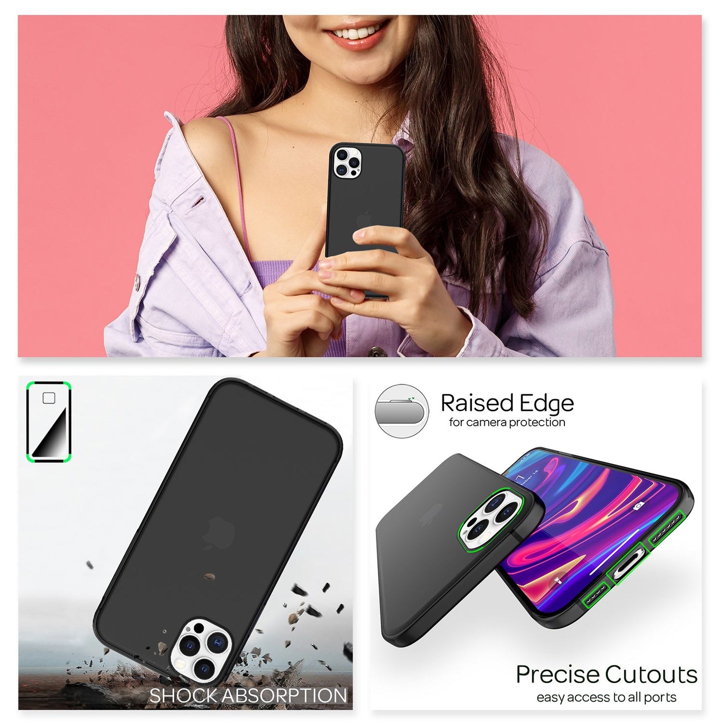NALIA Ultra Slim Hardcase für iPhone 12 Pro Max – Matt-Transparent & 0.3mm Dünn – PHANTOM (Hauchdünnes Cover & Kamera-Vollschutz) – Marke aus Berlin