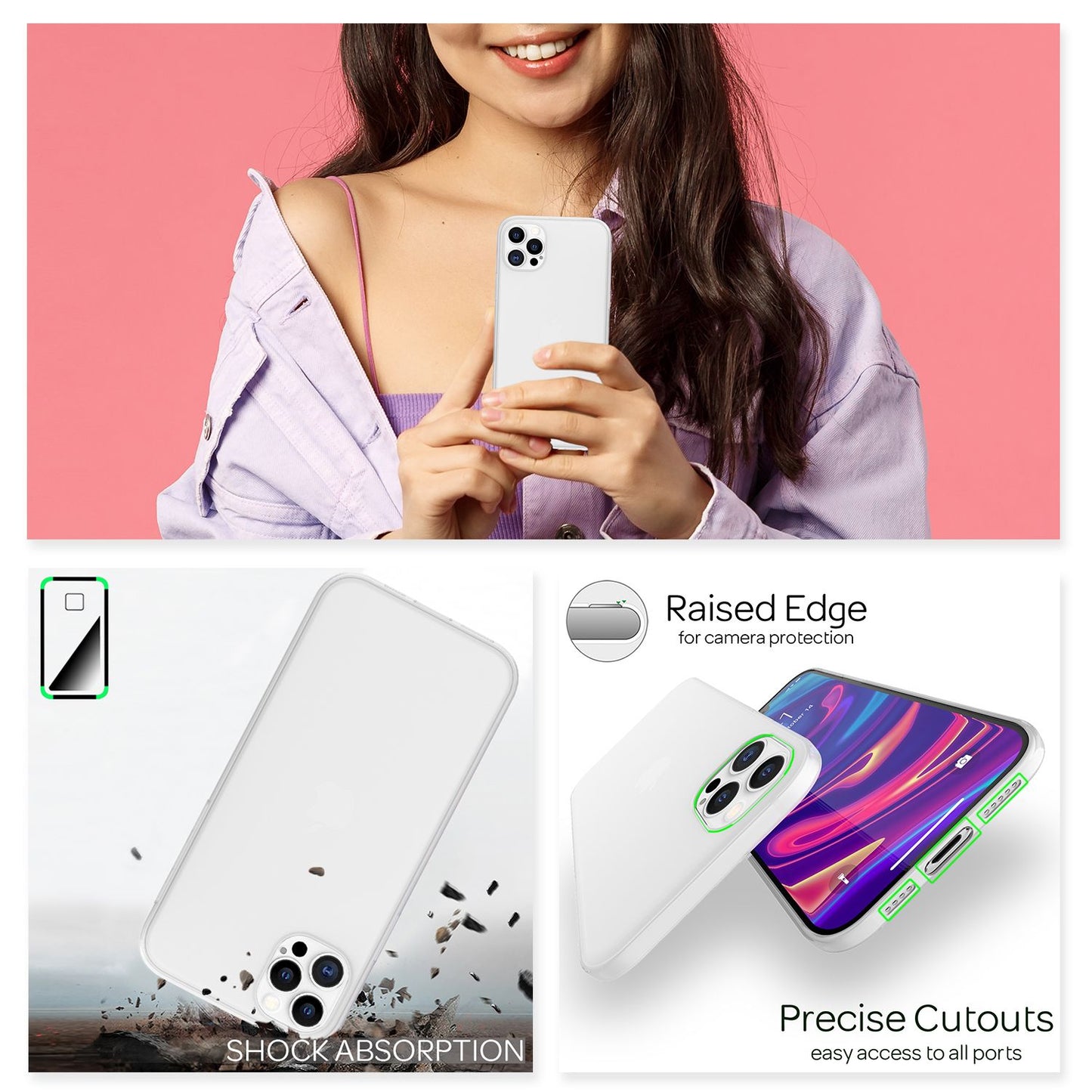 NALIA Ultra Slim Hardcase für iPhone 12 Pro Max – Matt-Transparent & 0.3mm Dünn – PHANTOM (Hauchdünnes Cover & Kamera-Vollschutz) – Marke aus Berlin