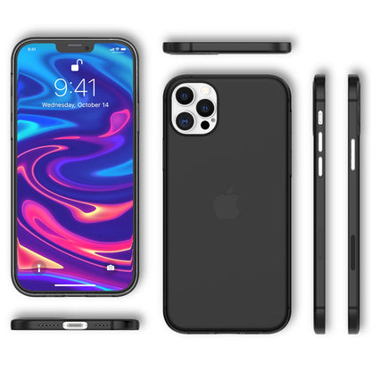 NALIA Ultra Slim Hardcase für iPhone 12 Pro Max – Matt-Transparent & 0.3mm Dünn – PHANTOM (Hauchdünnes Cover & Kamera-Vollschutz) – Marke aus Berlin