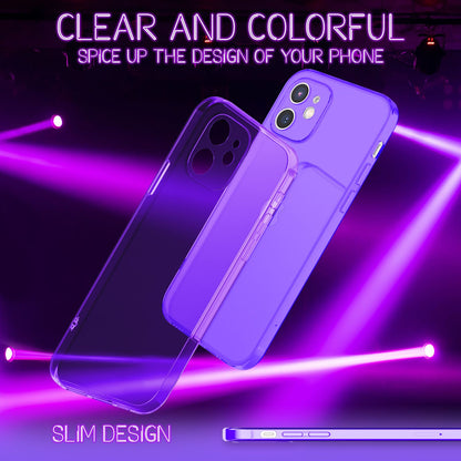 NALIA Neon Silikonhülle für iPhone 12 Mini – Knallige Signal-Farbe & Linsenschutz – VIBE (Transparentes Case) – Marke aus Berlin
