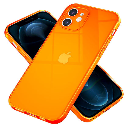 NALIA Neon Silikonhülle für iPhone 12 – Knallige Signal-Farbe & Linsenschutz – VIBE (Transparentes Case) – Marke aus Berlin