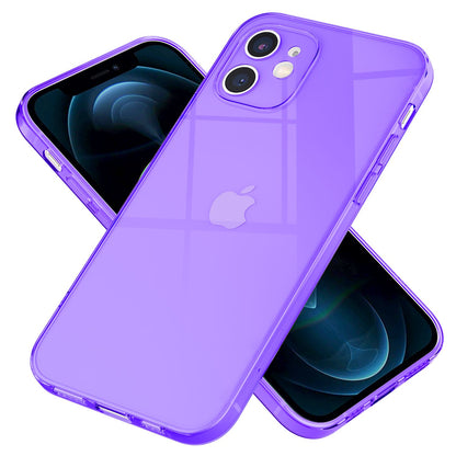 NALIA Neon Silikonhülle für iPhone 12 – Knallige Signal-Farbe & Linsenschutz – VIBE (Transparentes Case) – Marke aus Berlin
