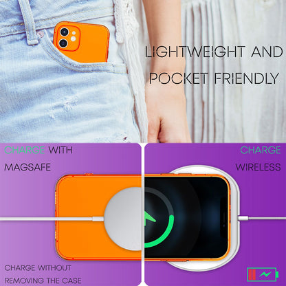NALIA Neon Silikonhülle für iPhone 12 – Knallige Signal-Farbe & Linsenschutz – VIBE (Transparentes Case) – Marke aus Berlin