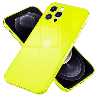 NALIA Neon Silikonhülle für iPhone 12 Pro Max – Knallige Signal-Farbe & Linsenschutz – VIBE (Transparentes Case) – Marke aus Berlin
