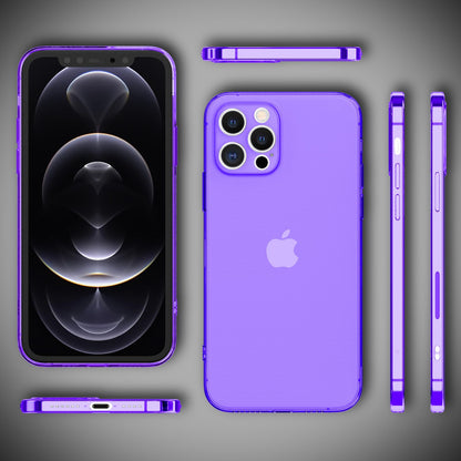 NALIA Neon Silikonhülle für iPhone 12 Pro Max – Knallige Signal-Farbe & Linsenschutz – VIBE (Transparentes Case) – Marke aus Berlin