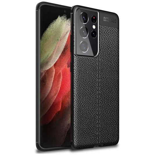 NALIA Leder-Optik Silikon Case für Samsung Galaxy S21 Ultra – Griffig & Matt – BARRON Handyhülle (Anti-Fingerprint, Stoßfest & Robust) – Marke aus Berlin